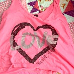 A dance tank that says love